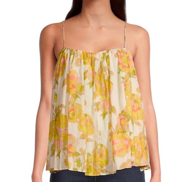 Rebecca Taylor Wild Peony Pleated Tank - Picture 3 of 16